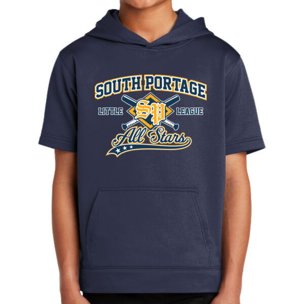 Sport-Tek® Youth Sport-Wick® Fleece Short Sleeve Hooded Pullover Thumbnail